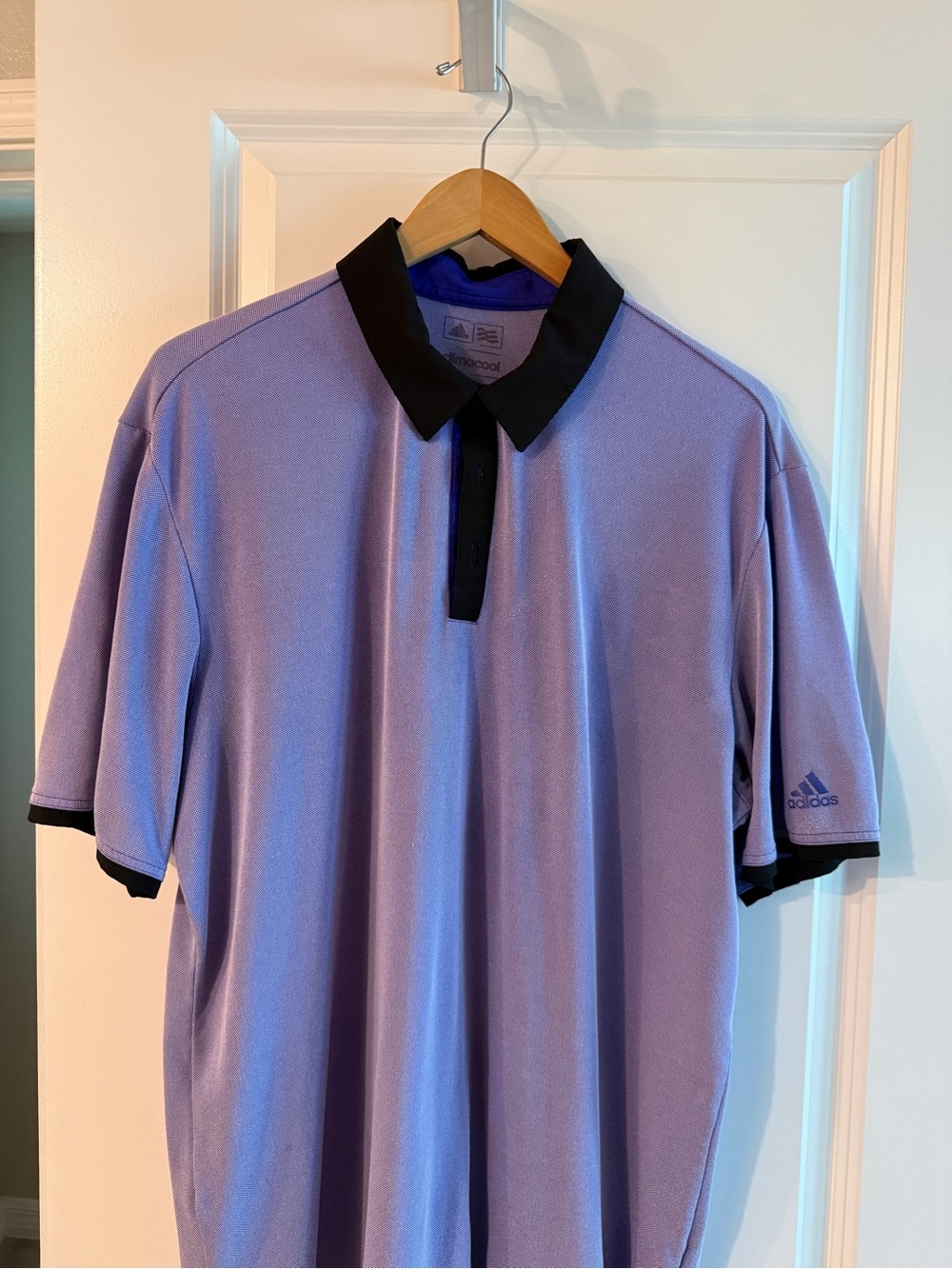 adidas Men’s Lavender Polo with Black Collar